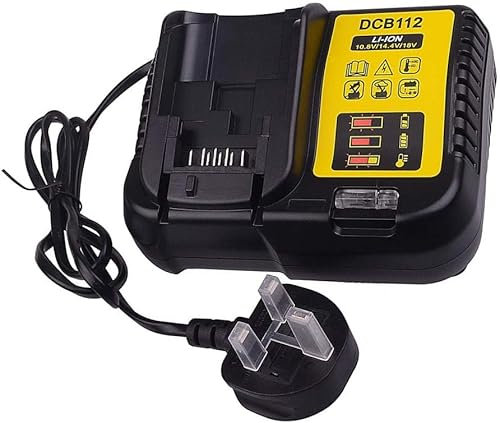 DCB112 2A Replacement for Dewalt 12V-18V Lithium-ion Battery Charger Replacement for Dewalt Battery DCB101 DCB107 DCB112 DCB105 DCB115 DCB184 DCB200 DCB203 Fast Charger
