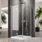 Duschkabine 70x120 cm Eckeinstieg Dusche Falttür 180º Duschabtrennung Eckduschkabine Falttür-Duschkabine 6mm Temperiertes Glas，Höhe 185cm,OHNE Duschwanne