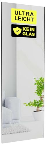 elamirror® Ganzkörperspiegel unzerbrechlich & modern I Spiegel Fitnessraum 180 x 60 cm groß I dünner Aluminium-Rahmen in Schwarz I Standspiegel bruchsicher & leicht I Wandspiegel zum Aufhängen