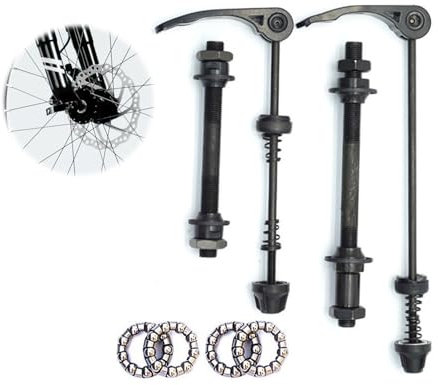 SOGHO 1 Paar Schnellspanner Fahrrad,Fahrrad Achse Vorderrad,Steckachse Fahrrad,Fahrrad Hohlwelle Schnellspanner,Fahrrad Vorderradachse,Fahrrad Achse Hinterrad Für 20,22,24,26,28 Zoll Fahrradachsen