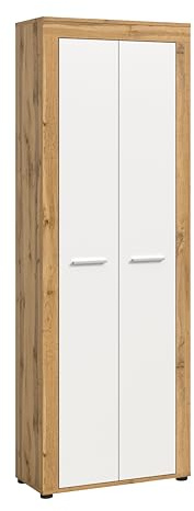 xonox.home Garderobe Jam X8BK6611 Garderobenschrank Schrank in Wotan Eiche Nb., weiß. ca. 64x191x35 cm