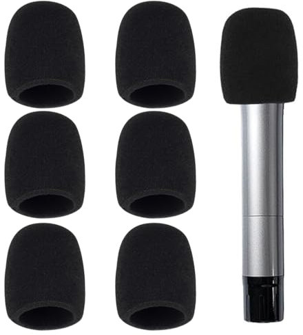 MOLZINY 6 Pezzi Spugna Microfono Antivento Microfono Riutilizzabile Copri Microfono Antivento Microfono Spugna Antivento Universale per Microfoni a Mano KTV Performance Sul Palco Attività All'aperto