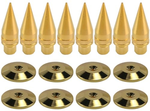 ANCLLO 8pcs Brass M6x36mm Speaker Shock Absorbing Pads Speaker Pegs, Widely Used in Speakers, Amplifiers, CD/DVD Players, Turntables and Many Other Equipment