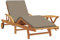 vidaXL Sonnenliege mit Kissen und Tisch Taupe Massivholz Akazie, Faltbare Sonnenliege mit Rädern und Kissen Taupe Massivholz Akazie