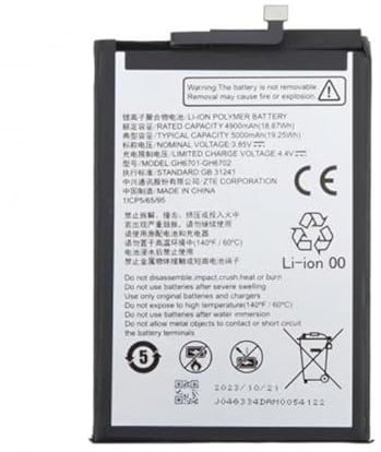 Genérico Batteria Interna GH6701-GH6702 Compatibile con ZTE Blade A34 A54 5000mAh Ricambio