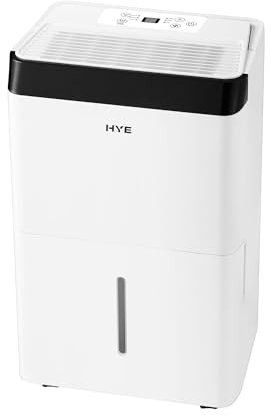 HYE 20L/Day Compressor Dehumidifier with 3.4L Tank, 39dB Quiet Operation, Auto Humidity Control, Digital Display, Laundry Mode & Continuous Drainage – Ideal for Damp Rooms – SA01DH20L02 [2025]