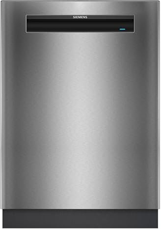 Siemens SN15ES06CS iQ500 Unterbau Geschirrspüler 60 cm, Made in Germany, Besteckschublade, sehr leise, smartStart, varioSpeed Plus, automatische Türöffnung, comfortControl, aquaStop, Gebürsteter Stahl