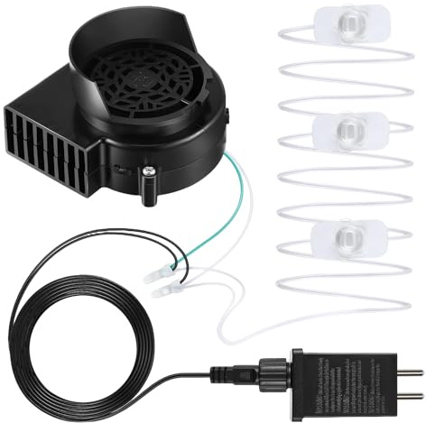 Ancsttu Sostituto Soffiatore per Gonfiabili - Soffiatore 12V per Inflatable Halloween - Con Luci LED a Stringa, Dispositivo di Soffiaggio Ricambio per Halloween Natale Giardino Terrazzo Patio | per