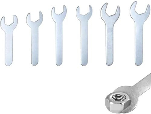 AHEOVSD 6Pcs Metric U-Shaped Single Open Ended Spanner Wrench Set | 13/15/17/19/22/23mm, Super Thin, Small Flat Head, Galvanizing, Automotive Repair & Furniture Assembly