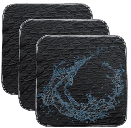 3 Stück wasserdichte Bettunterlage Mehrweg, Inkontinenzunterlage Waschbar 50 X 50 cm – Matratzenschoner Saugfähig und Wasserdicht –Inkontinenz Matratzen Schutzfür Rollstühle, Sofas und Autos