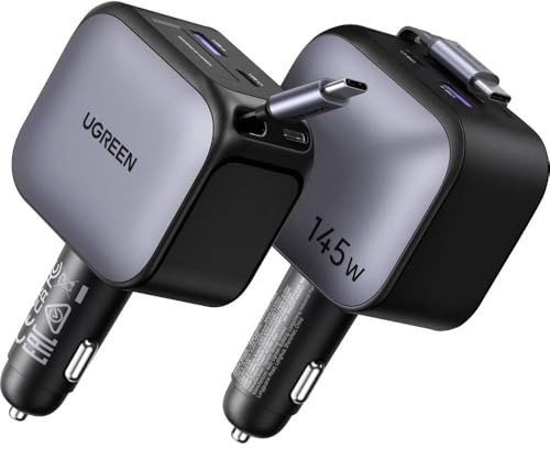 UGREEN EC604 145W Car Charger 2C1A Kfz Ladegerät 145 W USB-C® Buchse, USB-C® Stecker, USB-A Buchse Grau KFZ, LKW aufwic