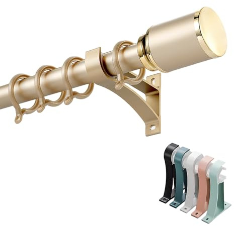 Rose Gold Aluminum Curtain Rod Adjustable 3.3ft to 13.1ft Decorative Window Rods Silent Heavy-Duty for Bedroom Living Room Bathroom 6.9ft (210cm)