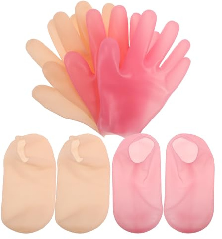 DINHEAROM Feuchtigkeitsspendende Silikon Fußmaske für Weiche Haut mit Elastischen Socken Mehrfach Verwendbar für Fußmassagezentren und Schönheitssalons