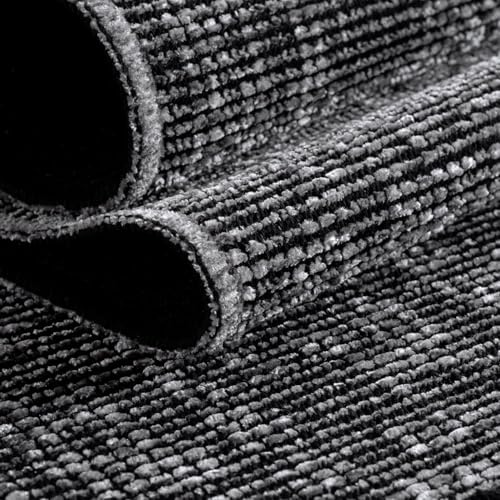 KADIMA DESIGN Teppich Kurzflor Unifarben Elegant Pflegeleicht Modern Waschbar Grau 200x290 cm Wohnzimmer Esszimmer rutschfest Schadstoffgeprüft Gekettelt Flur Schlafzimmer Diele Oeko-TEX | TITLIS