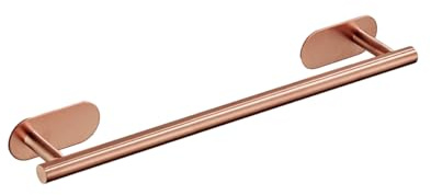 YUET Towel Rail Adhesive 30CM Hand Towel Holder Bar Bathroom Holders No Drill For Bathrooms Kitchen Dish Cloths Hanger 304 Stainless Steel RUSTPROOF Wall Mounted 12'' Rose Gold