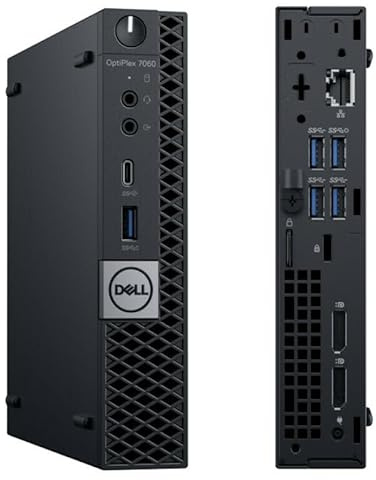 Dell Optiplex 7070 Mini Desktop-PC, Intel Core i5-9500T, 16GB RAM, 256GB SSD, WLAN, Bluetooth, Keine Tastatur und Maus, Windows 11 Pro (Generalüberholt)