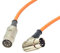Angled Midi Lead. Pedal Board Cord, Keyboard, Synth, Foot Switch Cable. 5 Pin Din (3m, Orange)