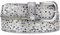 Zakatte • DAMEN NIETENGÜRTEL AUS KUNSTLEDER MIT STERNE 70 BIS 105 CM (95 cm, Metallic Silber)