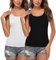 STARBILD 2er Pack Damen 2 in 1 Unterhemd super leicht BH-Hemden mit Eingebauter Cups Tank Tops Schwarz+Weiß, Gr. M