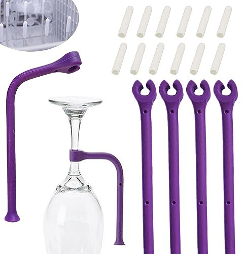 YouU 4 Pièces Silicone Verre à vin Support au Lave-Vaisselle 10 Pièces Les capuchons en silicone pour la grille du lave-vaisselle