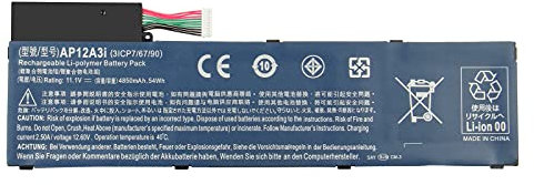 Exmate Laptop-Akku AP12A3i AP12A4i für Acer Aspire M3/M5 Series Acer Timeline Ultra M3/M5 Series[11.1V 4850mAh 54Wh]