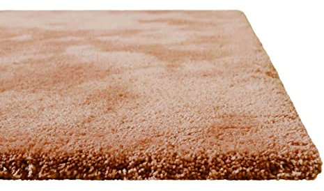Homie Living Teppich - Läufer, kuschelig weich und sehr flauschig, Hochflor, Shaggy bestens geeignet für Wohnzimmer, Flur, Schlafzimmer, Kinderzimmer I Pisa I (130 x 190 cm, Cognac)