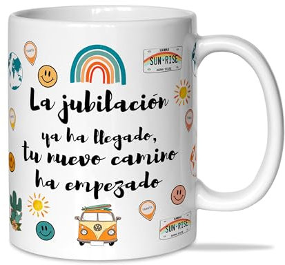 L'Informal LINFORMAL TAZAS ORIGINALES PARA REGALAR | TAZAS CON FRASES MOTIVADORAS | IDEAL PARA UNA REGALOS PARA DAR LAS GRACIAS | CERÁMICA DE 350ML | Bienvenida la jubilacíon