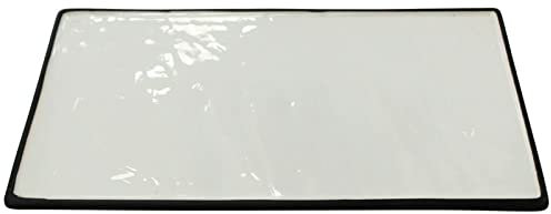 Cheerful Bargains Lot de 4 grandes assiettes rectangulaires en porcelaine 35 x 25 cm