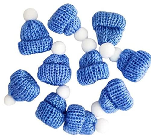 Bemvp 10 Stücke Gestrickter Kleiner Weihnachtsmütze Santa Claus Kappe Nette Weihnachten Hüte Schadschmutpfer Party Favors DIY Handgemachtes Zubehör