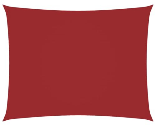 vidaXL Sonnensegel Wasserfest Sonnenschutz Windschutz Sonnendach UV Schutz Garten Terrasse Balkon Oxford-Gewebe Rechteckig 5x6m Rot