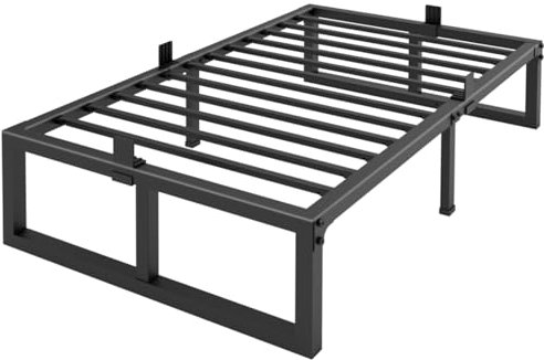 Yitong Angel Single Bed Frame 90x190 cm - 36cm Height Heavy Duty Metal Bed Frame Single with No Box Spring Needed Platform Noise Free Easy Assembly Black