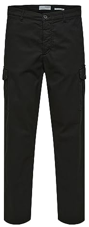 SELECTED HOMME Herren Slhslimtapered-wick 172 Cargo W Noos Hose, Schwarz, 34W / 34L EU