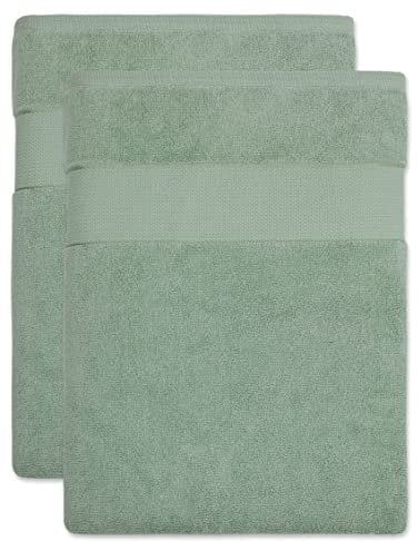 BANANALU Saunatuch XL - XXL 100x180cm Qualität 100% Baumwolle 600g/m2, 2 Stück, Silt Green 14-5706, 100x180cm, 600g/m2