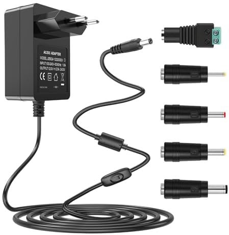 Gonine 12V Netzteil 2A 24W Netzteil Wandladegerät AC 100-240V auf DC 12Volt 2A 1,5A Konverter für LED-Streifenlichter, CCTV-Kameras, BT-Lautsprecher, Router