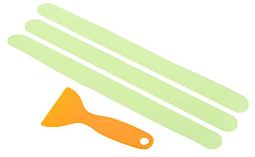 PATIKIL 15 x 0.8 Zoll Anti Rutsch Griff Band, 6-Pack fluoreszierende Traktion Streifen Quadrat mit Schaber für Treppen Wanne TOILET, Hellgrün