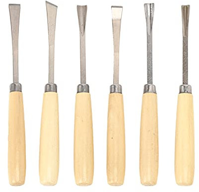 Rundes Holzdrehwerkzeug, Holzbearbeitungsmeißel, 6-teiliges Holzbearbeitungs-Meißel-Set, Schnitzwerkzeug, Gravur-Meißel-Messer, Holzbearbeitungswerkzeuge für Holzbearbeitung, Tischler, DIY