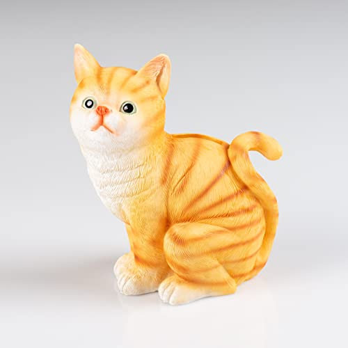 Wurm Spardose, Sparbüchse, Sparschwein Katze, Größe 18 cm, Orange, Keramik, Art Deco, Kinder, Katzenliebhaber, Dekorationsinteressierte Erwachsene