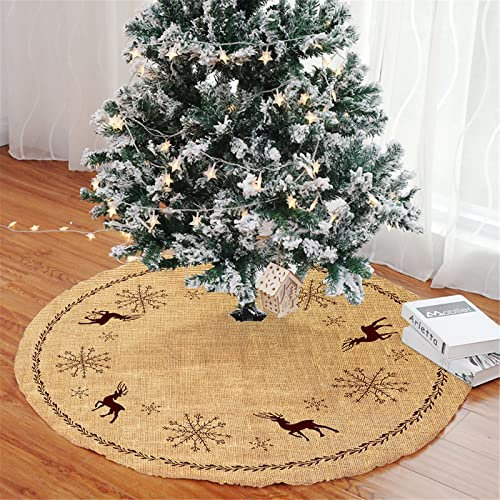 Treer Weihnachtsbaum Rock, Weihnachtsbaum Unterlage Weihnachtsbaum Decke Christbaumdecke Weihnachtsbaumdecken Christbaumständer Teppich Weihnachtsbaum Deko (Vintage-Stil,Durchmesser 90cm)
