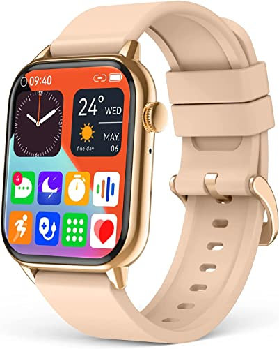 SOUYIE Smart Watch for Men Women, 1.68 HD Touch Screen Activity Fitness Tracker with Blood Pressure Heart Rate Sleep Monitor Pedometer, IP67 Waterproof Smart Watch for Android iPhone