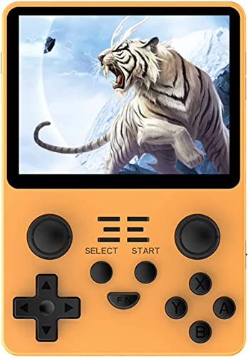 HOIRA Powkiddy RGB20S Console with 20000 Pre-Installed Games, Portable Retro Game, Save and Charge Function-Yellow||128G