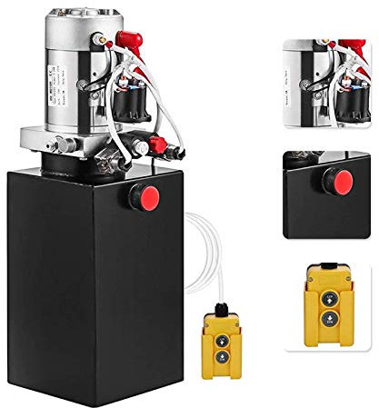 SDKEHUI 8L Doppeltwirkende Hydraulikaggregat, Hydraulik Pumpe LKW Kipper 12V