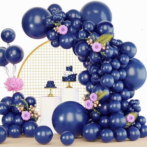 Luftballons Blau, 120 Stück Luftballon Girlande Marineblau, 18 12 10 5 Zoll Ballon Girlande Dunkelblau, Luftballons Geburtstag Babyparty Jahrestag Abschlussfeier Party Deko