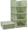 Set of 4 Stackable Foldable Wardrobe Storage Box Organizer (Easy Open and Folding), Plastic Wardrobe Shelves Closet Organiser Box, Pull Out Like a Drawer, Suitable for Home, Bedroom, Kitchen