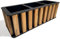 FLEXISTYLE Macetero de madera de roble natural, grande, alto, para balcón, exterior, madera de roble, rectangular, cuadrada (negro, 22 x 62 x 20 cm)