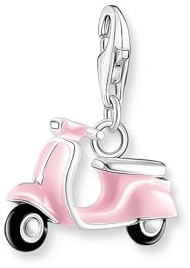 THOMAS SABO Charm-Anhänger pinker Motorroller Silber 925 Sterlingsilber, Kaltemail