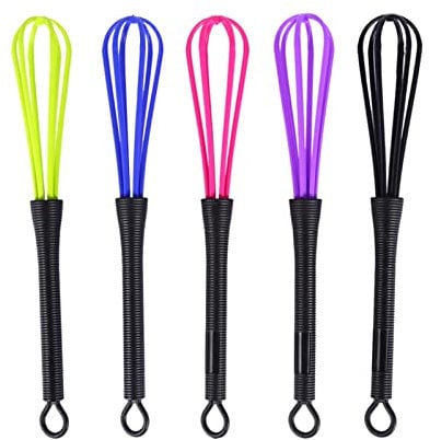 Small Plastic Whisk, 5Pcs Large Medium Small Mini Whisk Set, Heat Resistant Kitchen Whisks Hair Color Mixer Whisk Balloon Egg Wisk for Cooking Nonstick Cookware 7.1inch