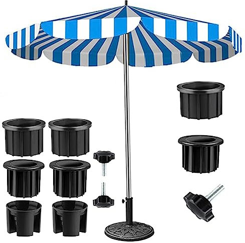 Kripyery 8pcs Umbrella Base Stand Replacement Parts, Parasol Base Holder, Patio Swing Umbrella Chair Replacement Parts, Patio Black Umbrella Handle Replacement Parts for Backyard Balcony 8pcs