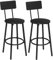 HOOBRO Taburetes Altos de Cocina, Juego de Dos Taburetes de Bar Industrial con Respaldo, Taburete con Reposapiés, Silla Alta para Cocina, Salón, Bar, Patas Ajustables, Fácil Montaje, Negro EBK32BY01G1