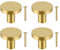 JIZZU 4Pcs Solid Brass Gold Drawer Knobs, Durable Cabinet Knobs, Single Hole Door Handles for Cupboard, Wardrobe, Dresser Drawer, Furniture Decoration with Screws 20 * 33mm