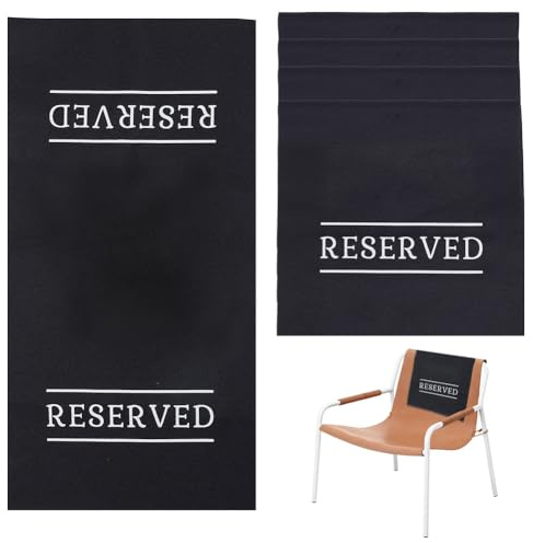 AHANDMAKER Schwarze Reservierte Stuhlschilder 5er Pack Für Veranstaltungen | Reservierte Schilder Geeignet Für Kirchenbänke, Hochzeiten, Partys, Empfänge Und Alle Arten Von Feierveranstaltungen